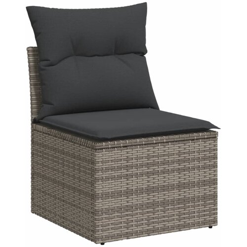  11-dijelni set vrtnih sofa od poliratana s jastucima sivi Slike