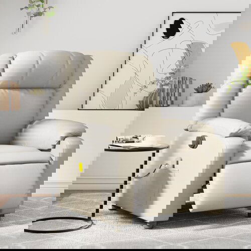 vidaXL Električni masažni naslonjač od umjetne kože krem Cijene