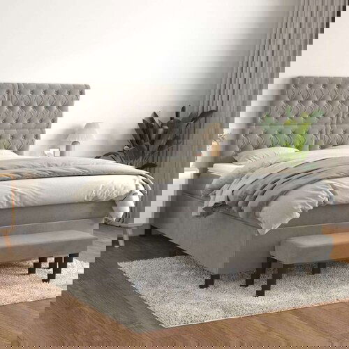  Krevet s oprugama i madracem svjetlosivi 140x200 cm baršunasti Cijene