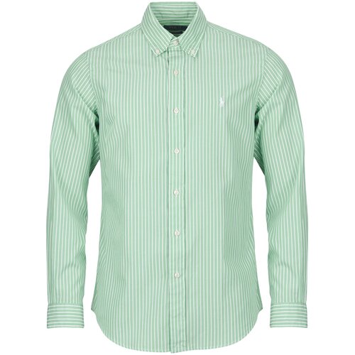 Polo Ralph Lauren Srajce z dolgimi rokavi CHEMISE AJUSTEE CUSTOM FIT EN POPELINE RAYEE Kaki Slike