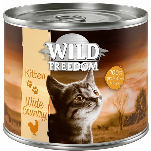 Wild Freedom Ekonomično pakiranje Kitten 12 x 200 g - Wide Country - teletina i piletina