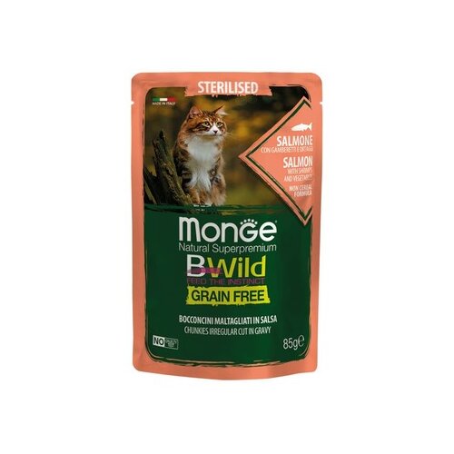 BWild cat Bwild Sterilised Losos Kozice/Zelenjava 85 g Cene
