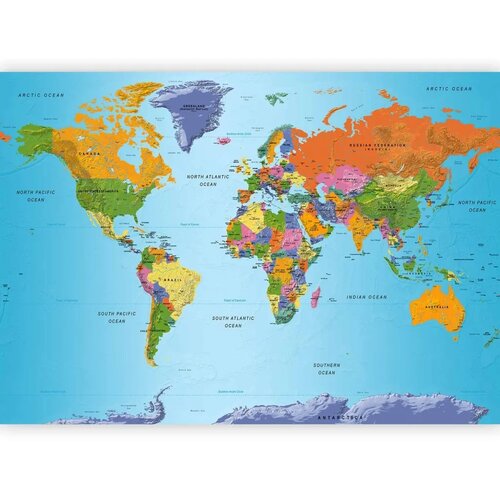  Foto tapeta - World Map: Colourful Geography 450x315 Standard Cene