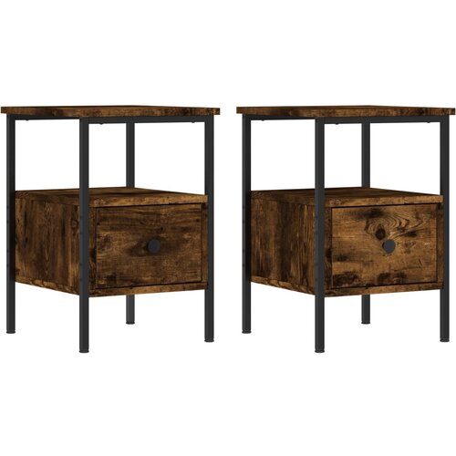 Maison Chic Dvo delni komplet Nočne omarice - Nočne mize dimljeni hrast 34x36x50 cm inženirski les, (21687714) Slike