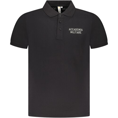 ACCADEMIA MILITARE MILITARY ACADEMY BLACK MEN&#39;S SHORT SLEEVE POLO Cijene