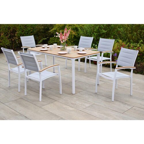 Gardenson VRTNA GARNITURA PISA aluminij siva, naravne barve, bela Cene