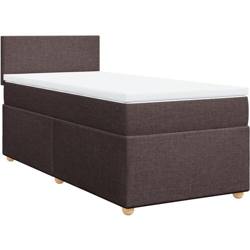 VidaXL Box spring postelja z vzmetnico temno rjava 100x200 cm blago, (21291514) Slike