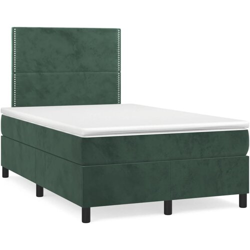 Maison Chic Box spring postelja - Vzmetna postelja z vzmetnico temno zelena 120x200 cm žamet SL9844, (21904345) Cene