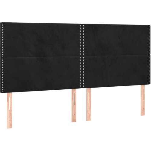 Maison Chic Posteljno vzglavje - Vzglavna omarica 4 kosa črn 90x5x78/88 cm žamet, (22077106) Cene