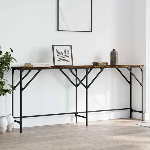  Konzolni stol boja hrasta 180x29x75 cm od konstruiranog drva Slike