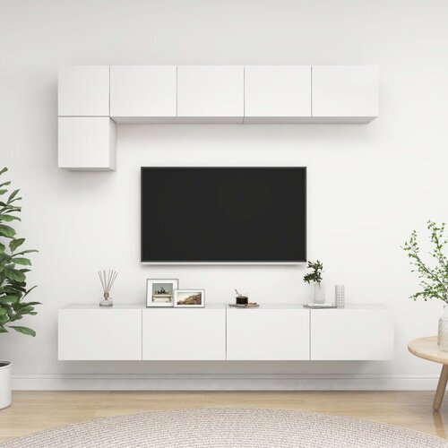 Furnova Komplet TV omaric 5-delni bela iverna plošča, (21924043) Cene