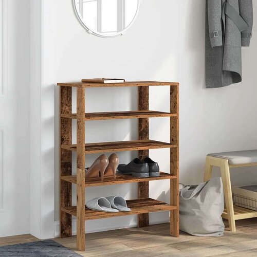 vidaXL Regal za čevlje starinski les 61x32x87,5 cm inženirski les Cene