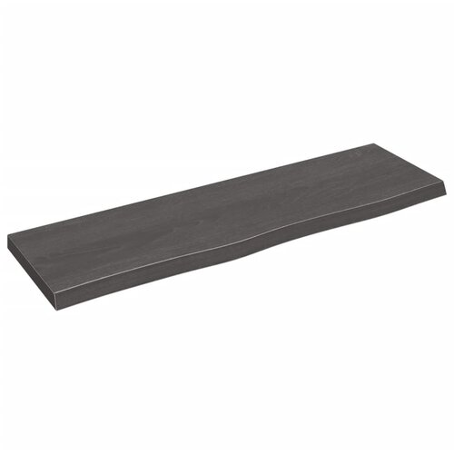 VidaXL Zidna polica tamnosiva 100 x 30 x 4 cm od obrađene hrastovine Slike
