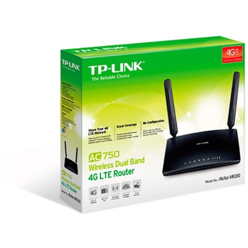 Tp-link Bežicni ruter ARCHER MR200 Wi-Fi/AC750/433Mbps/300Mbps/4G LTE/SIM/1xWAN 3xLAN/2 antene Cene