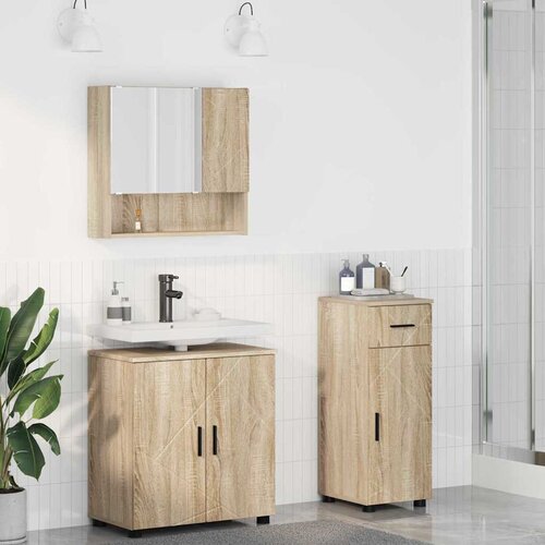 VidaXL Set namje&amp;scaron;taja za kupaonicu 3 pcs sonoma hrast 61 x 35 x 64 cm Slike