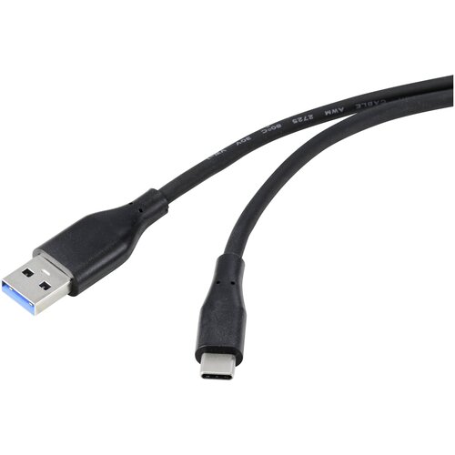 Renkforce USB kabel USB 3.2 gen. 1 (USB 3.0) USB-A vtič\, USB-C&reg; vtič 1.00 m črna PVC pla&scaron;č\, visoko fleksibilno RF-4995172, (20416580) Cene