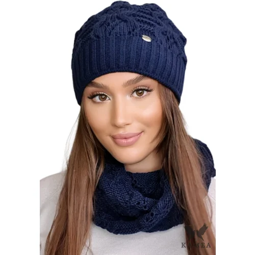 Kamea Woman's Set Hat&Chimney K.22.205.12 Navy Blue