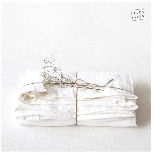 Linen Tales plahta bijela lanena 250x140 cm - linen tales Slike