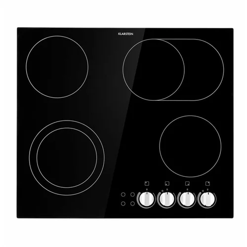Klarstein EasyCook, steklokeramična kuhalna plošča 6100 W, z vrtljivim regulatorjem, črna