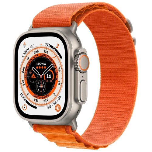 Apple Watch Ultra GPS + Cellular 49mm Titanium Alpine Loop Orange Band, RABLJENA Cene