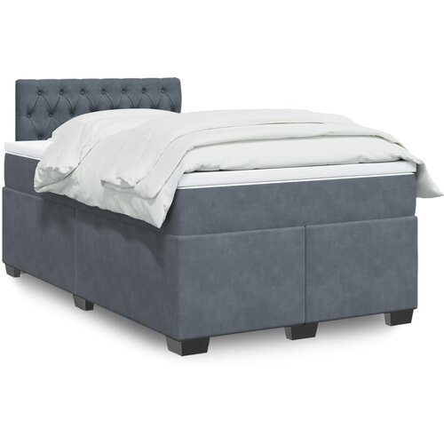 vidaXL Box spring postelja z vzmetnico temno siv 120x190 cm žamet Cene