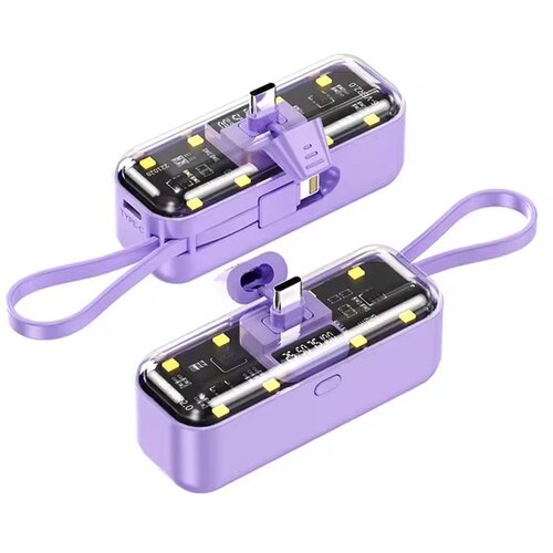 Oxpower power bank prenosiva baterija privezak 5000mAh type c ljubicasta Cene
