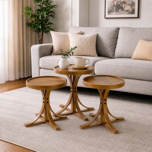 Hanah home set od 3 umetnutih stočića Palm 3, hrast Cene
