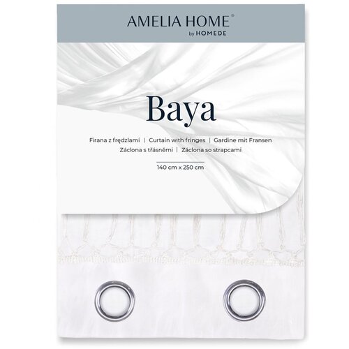  Curtain BAYA color white eyelets veil 140x250 ameliahome Slike