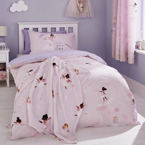 Catherine Lansfield Ružičasto-ljubičasta deka za bebe od mikropliša 130x170 cm Dancing Fairies –