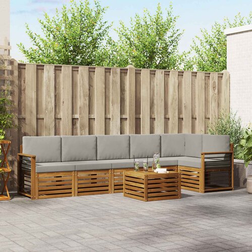  Set vanjskih sofa 7 kom. Prirodna i svijetlo siva Poliester Cene