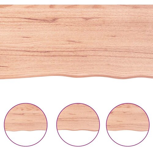 Stolna ploča svjetlosmeđa 180x40x(2-4) cm obrađena hrastovina Slike