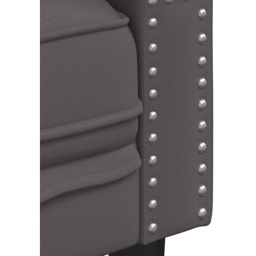 vidaXL Chesterfield garnitura od 2 dijela, siva, umjetna koža Cijene