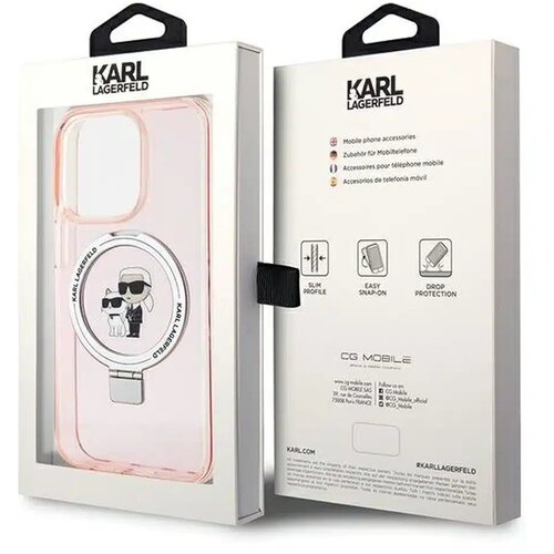  Originalna maska KARL LAGERFELD Hardcase za iPhone 15 Pro Max (Magsafe / Ringstand KC / roza) Slike