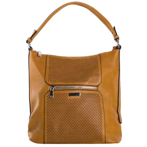 Fashion Hunters Light brown roomy shoulder bag with a detachable strap