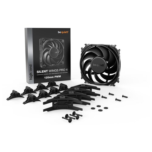 Be Quiet! Silent Wings PRO 4 (BL098) 120mm 4-pin PWM črn ventilator Slike