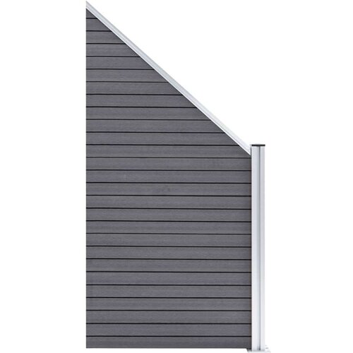  Set WPC ograda 4 kvadratne + 1 kosa 792 x 186 cm sivi Slike