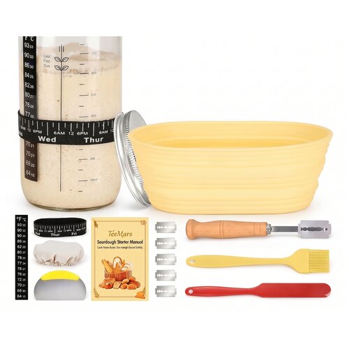 Home &amp;amp; Marker Komplet za pripravo droži 1000 ml, steklen kozarec, silikonske ko&amp;scaron;are za vzhajanje, termometer za fermentacijo | SOURBAKER, (5000312698) Slike