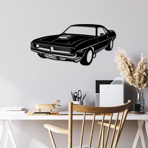 Wallity zidna dekoracija plymouth barracuda 1970, 60 x 29 cm, crna Cene