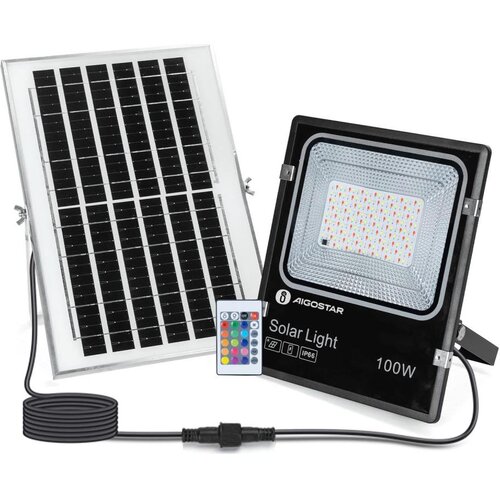 Aigostar led rgb prigu&scaron;iva solarni reflektor LED/100W/3,2V IP66 + daljinski upravljač Cene