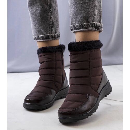Gemre Brown Quilted Snow Boots Beau Cene