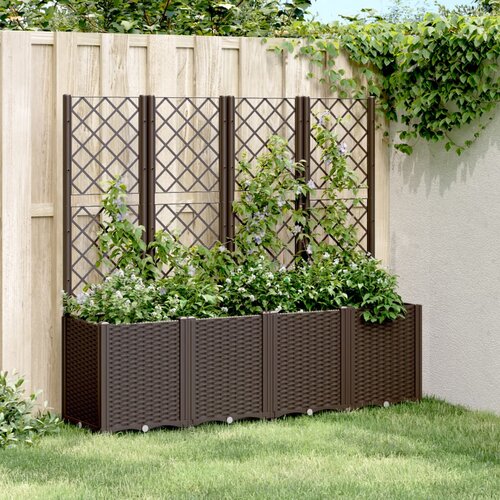 vidaXL Vrtna sadilica s rešetkom smeđa 160 x 40 x 140 cm PP Cijene