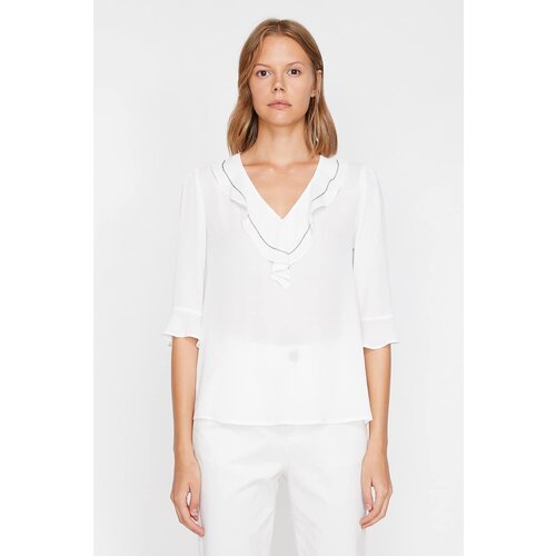 Koton Women&amp;#039;s Ecru Ruffle Detailed Blouse Slike