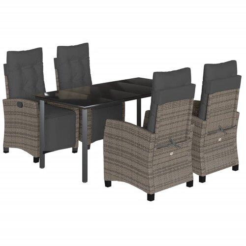  5-dijelni vrtni blagovaonski set sivi od poliratana Siva 160 cm table length Slike