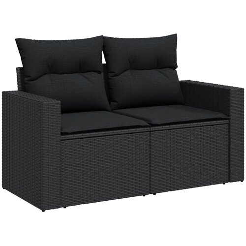  5-dijelna vrtna garnitura od poliratana s jastucima crna 93 x 62 x 69 cm Slike