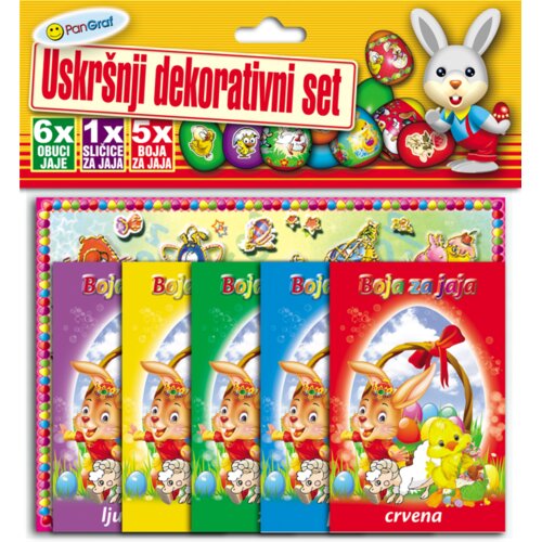  Uskr&amp;scaron;nji dekorativni set Boja za jaje 5/1 + Tabak sličica + &amp;quot;Obuci jaje&amp;quot; 6/1 Slike