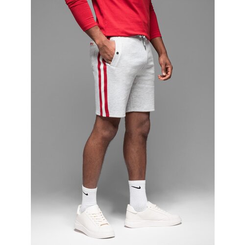 Ombre Unisex sweat shorts with drawstring waistband - brown Cene