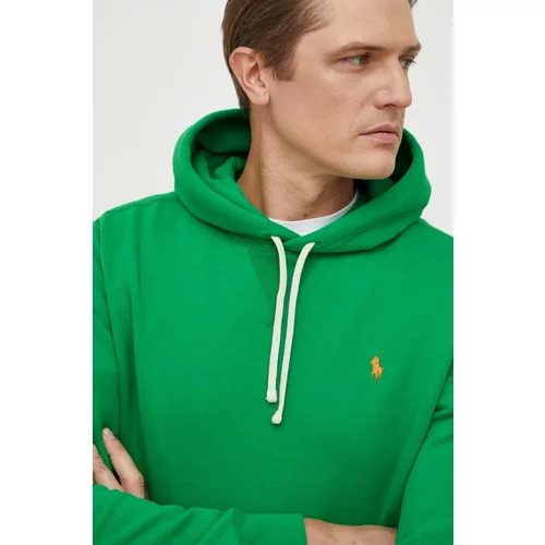 Polo Ralph Lauren Dukserica za muškarce, boja: zelena, s kapuljačom, bez uzorka