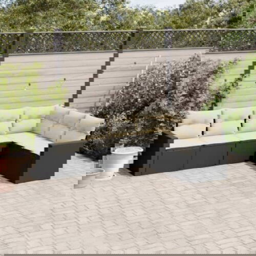 vidaXL 6-dijelni set vrtnih sofa s jastucima crni od poliratana Cijene