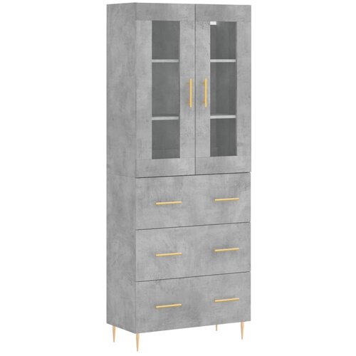 Maison Chic Visoka Komoda - Predalnik betonsko siva 69,5x34x180 cm inženirski les, (21721151) Cene