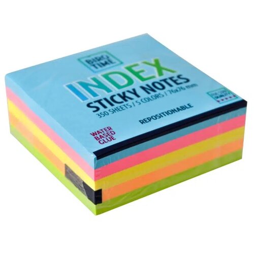 Index, blokčić, samolepljivi, 76 x 76 mm, 350 lista, neon miks ( 490141 ) Slike
